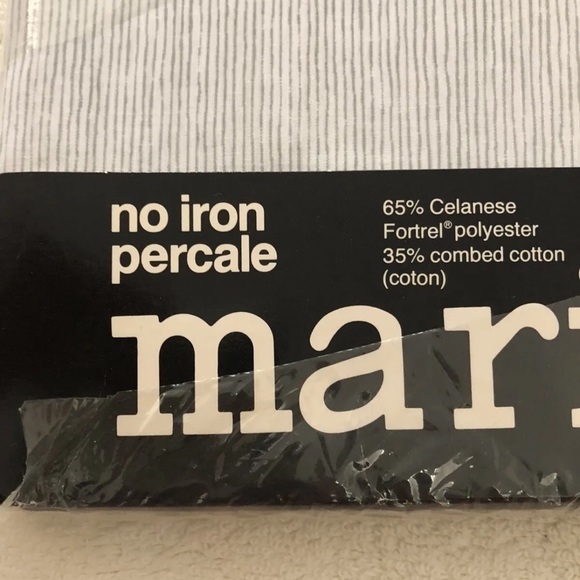 Vintage Marimekko by Dan River Twin Flat Sheet. Gray and White Stripes New - Picture 3 of 6